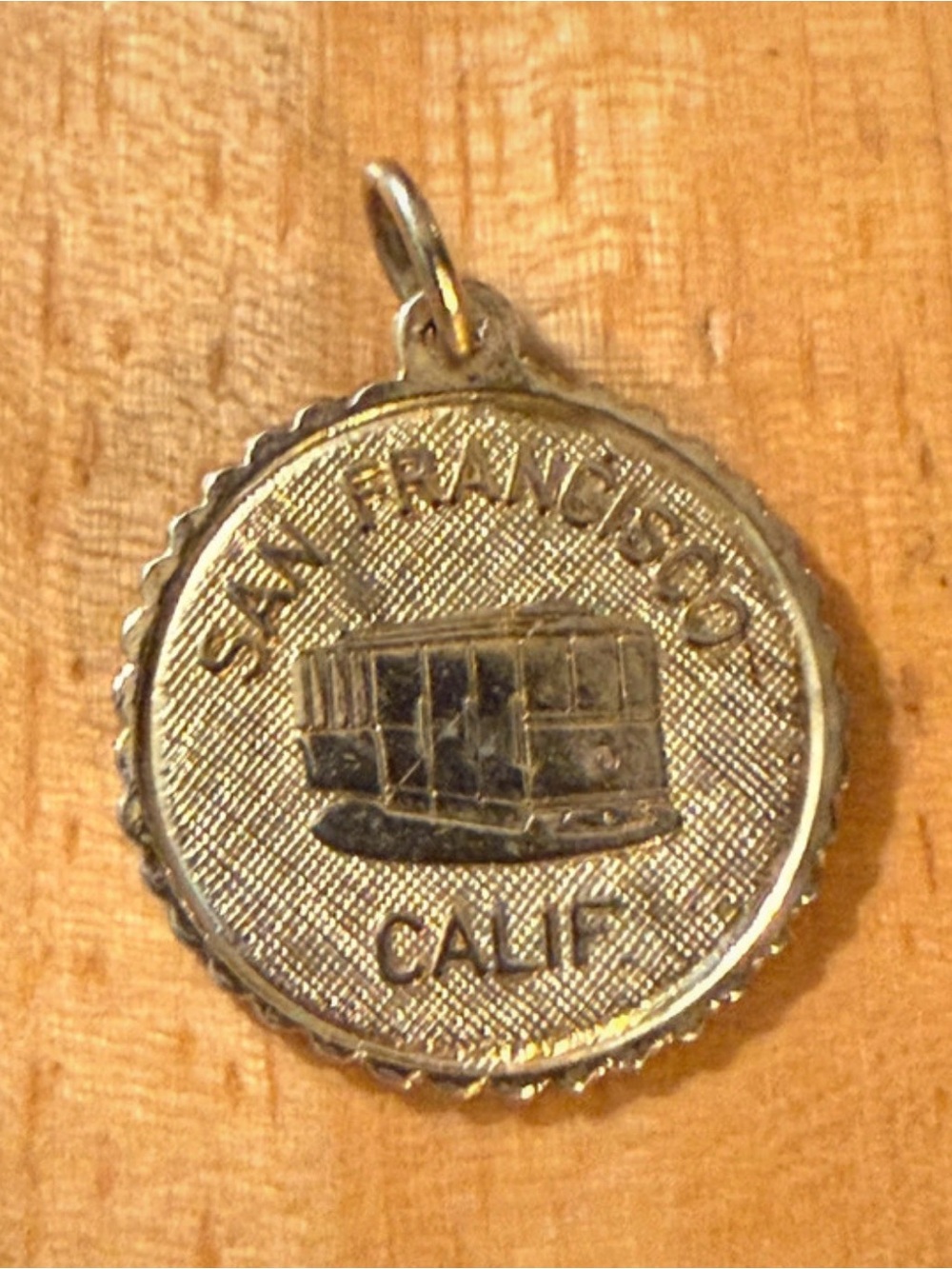 Sterling Silver San Francisco CA Gold-Tone Cable Car Pendant/Charm